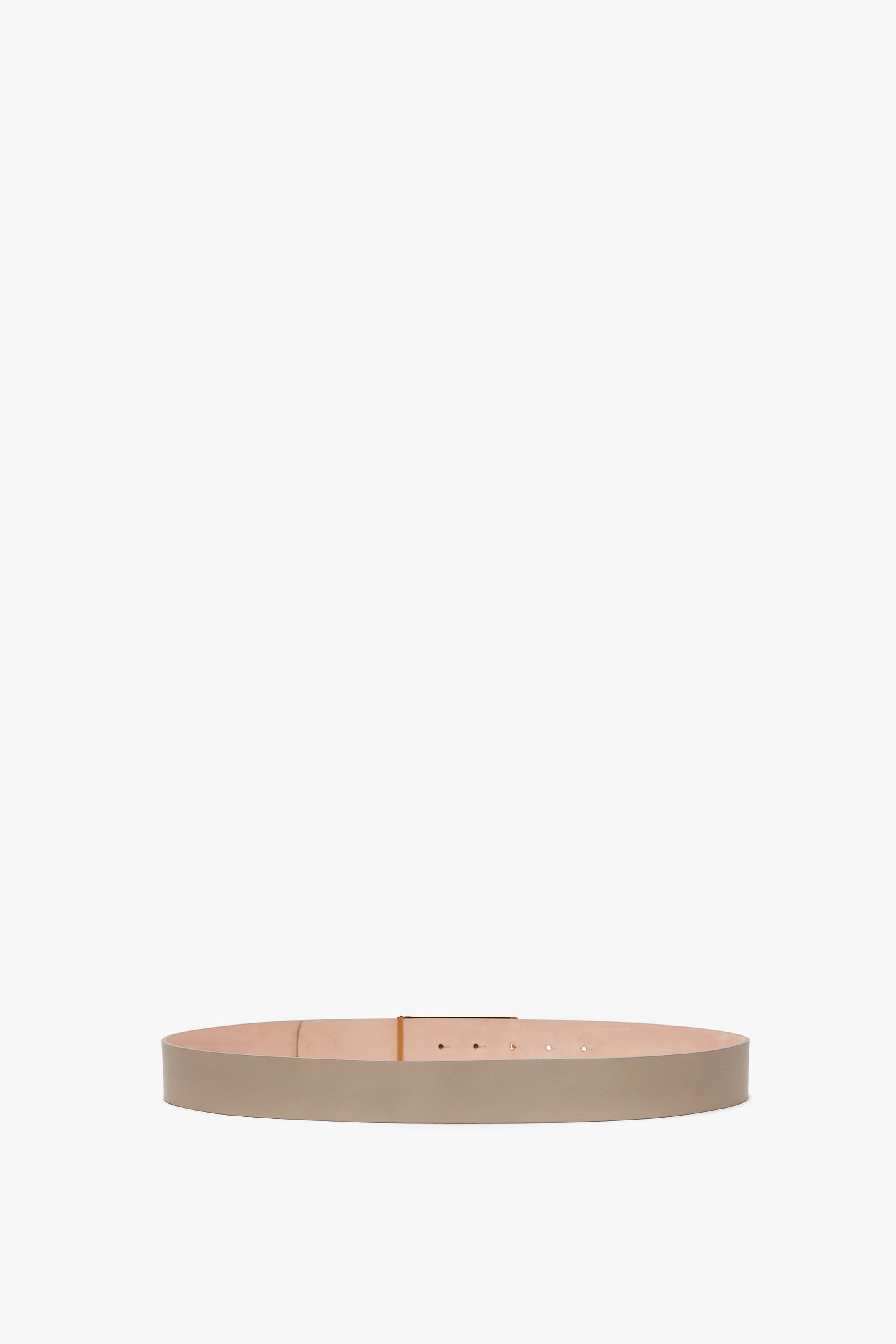 Exclusive Jumbo Frame Belt In Beige Leather - 2