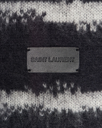 SAINT LAURENT interrupted stripe scarf in mixed knit outlook