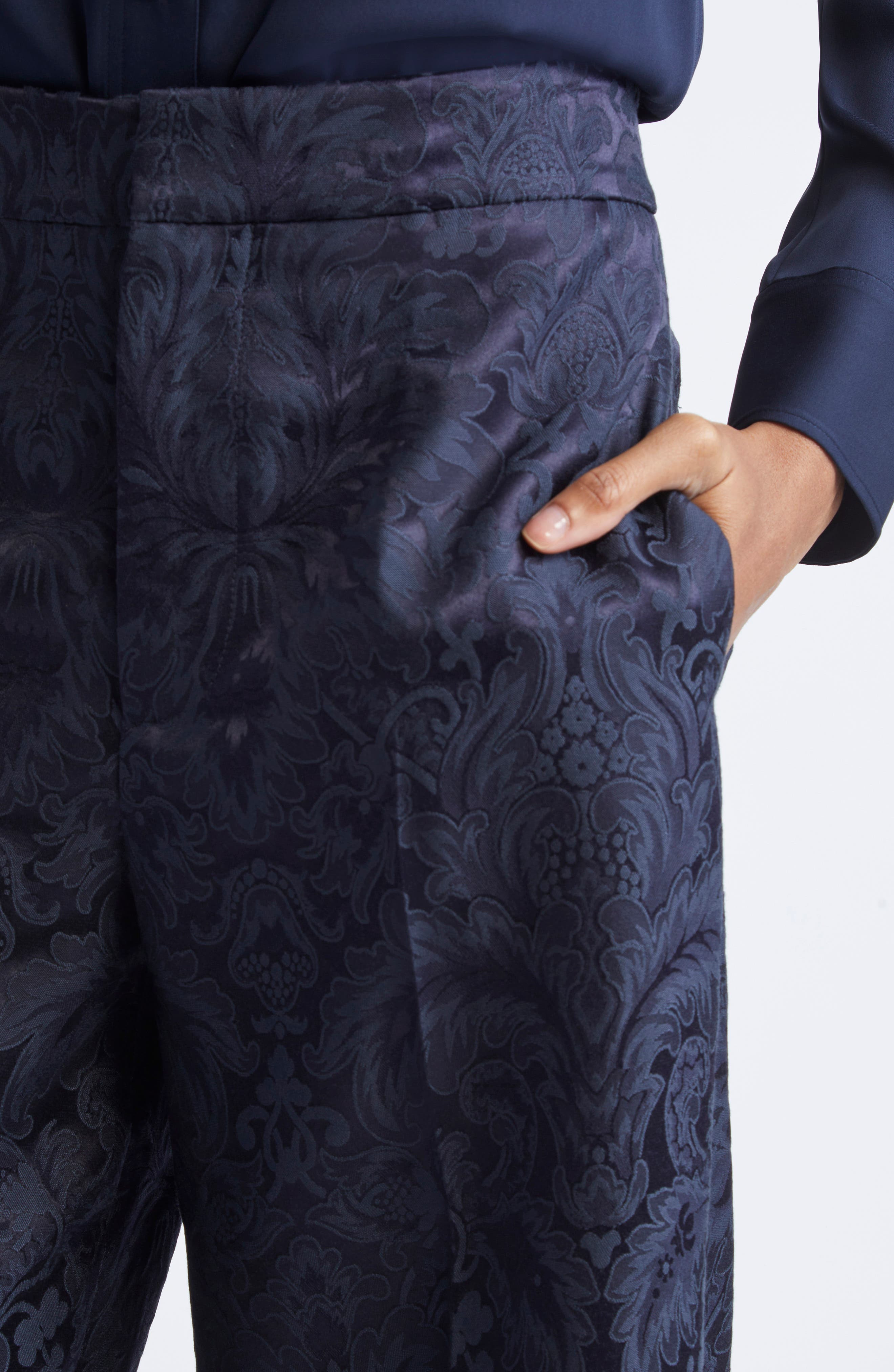 Etro Paisley Jacquard Trousers in Blu Scurissimo 3 at Nordstrom - 5