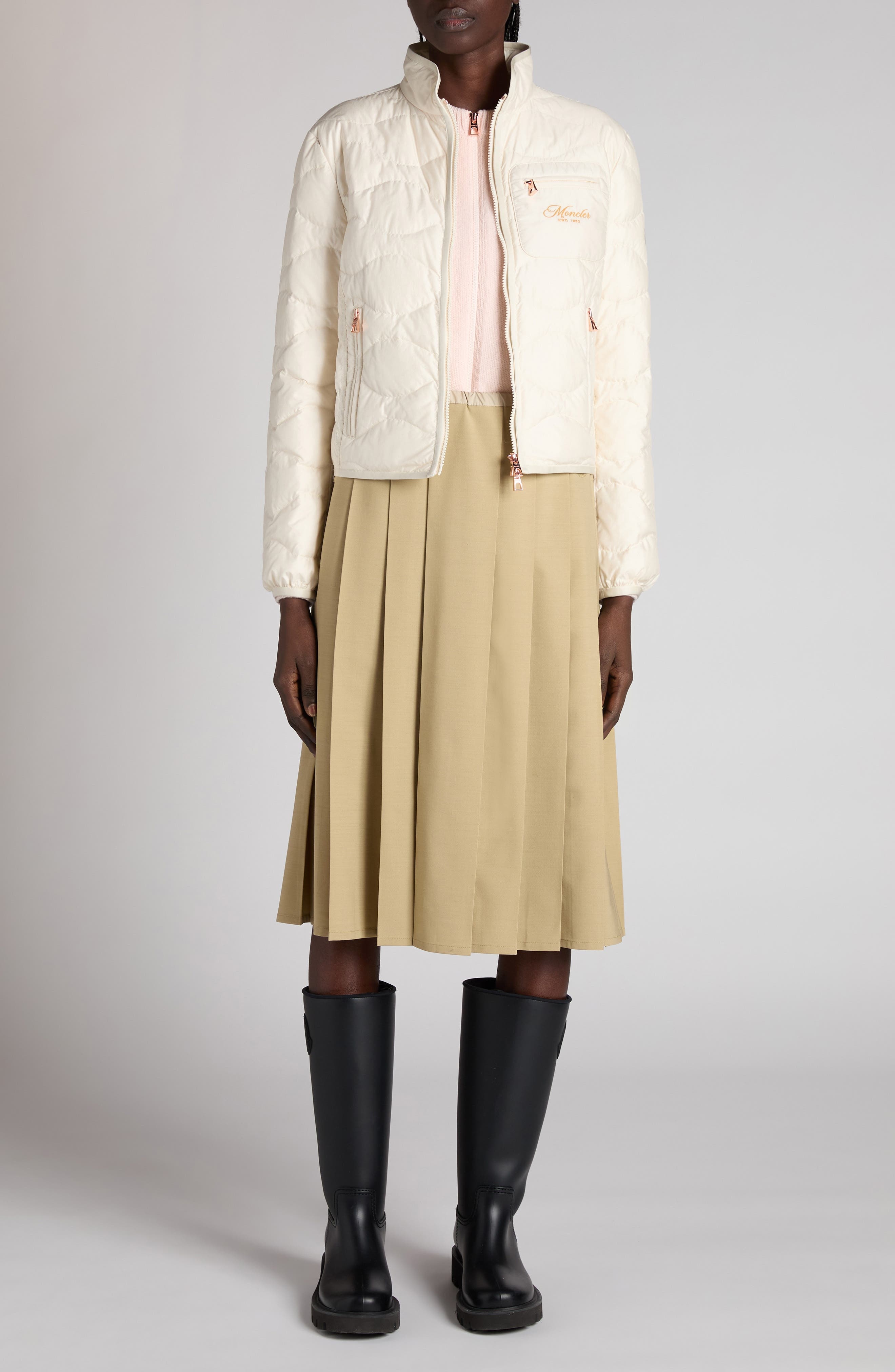 Moncler Tegea Quilted Down Jacket in Pale Ivory at Nordstrom - 2