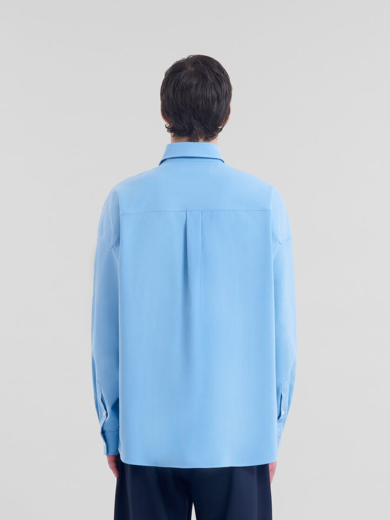 BLUE WOOL SHIRT WITH CONTRAST BACK 3