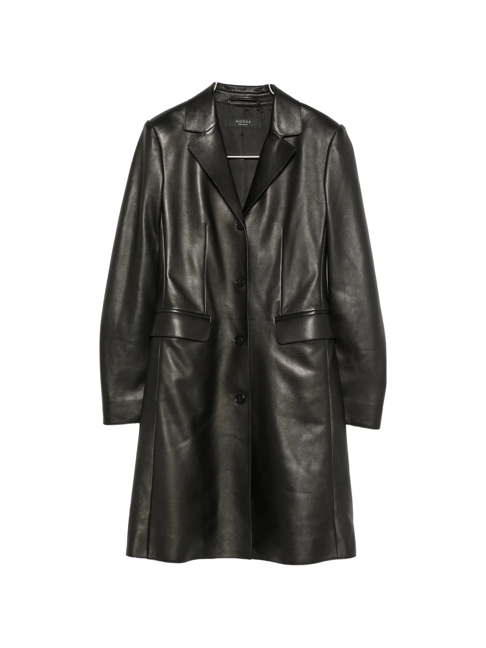 Gucci Leather Single-breasted Coat - 1