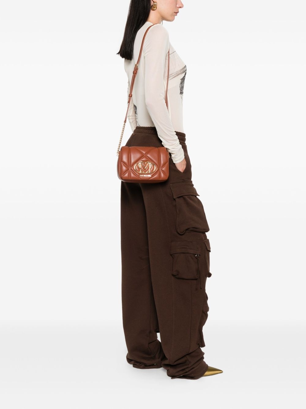 logo-plaque shoulder bag - 2