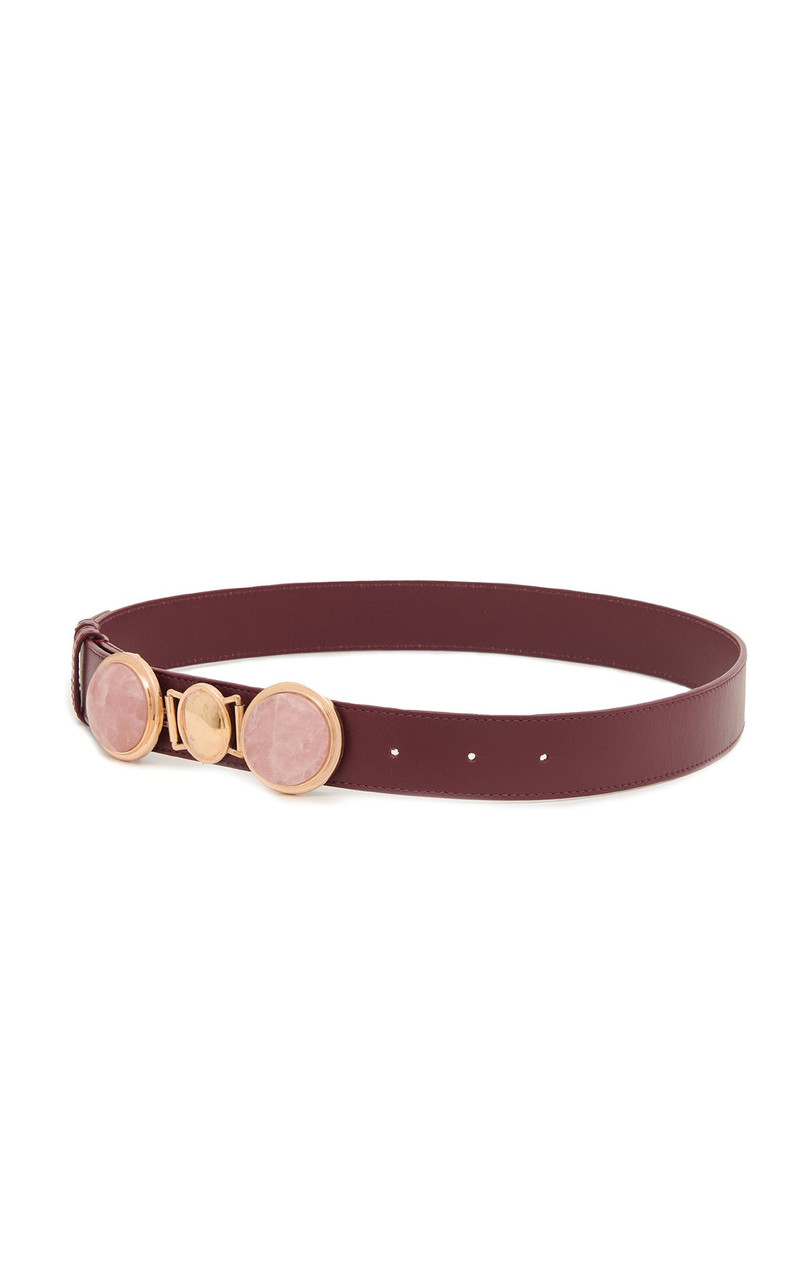 GABRIELA HEARST Grange Stone Belt in Bordeaux Leather outlook