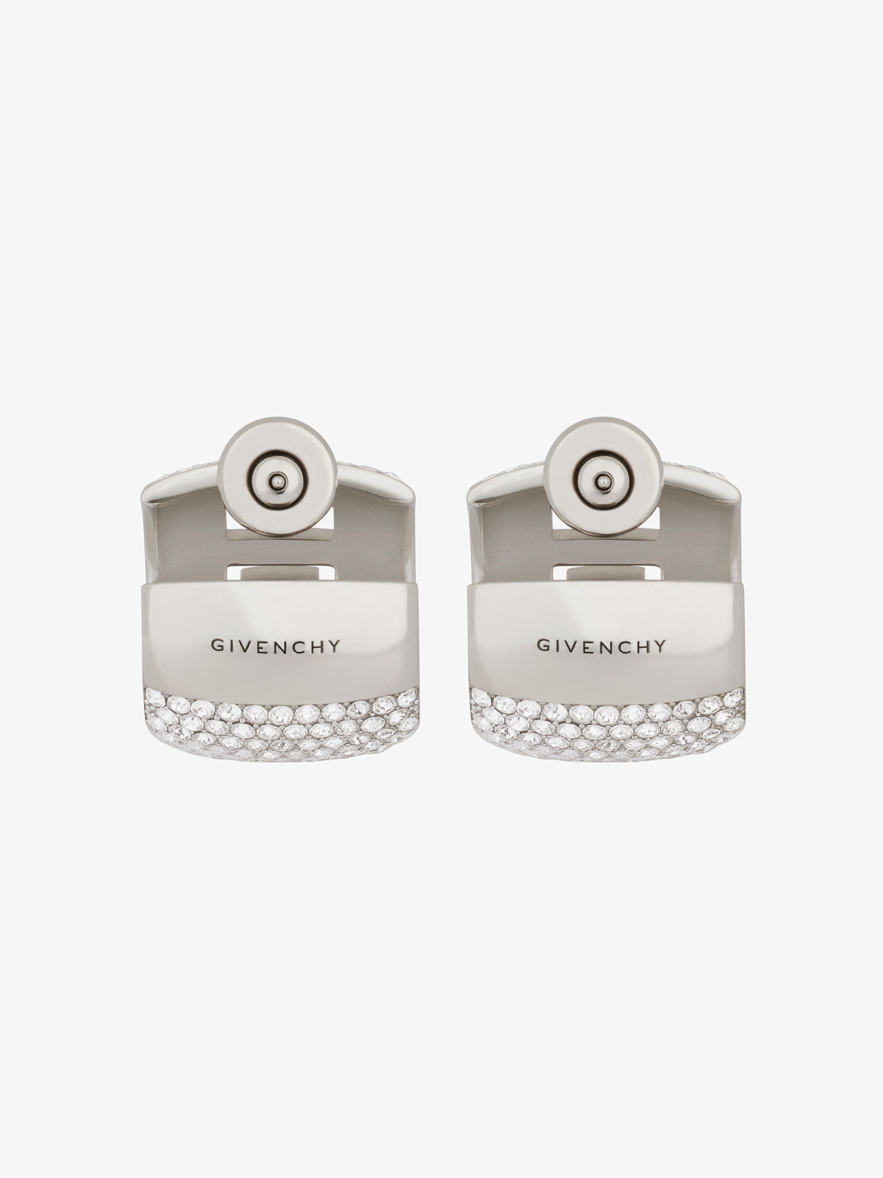 4G EARRINGS IN METAL WITH CRYSTALS - 4