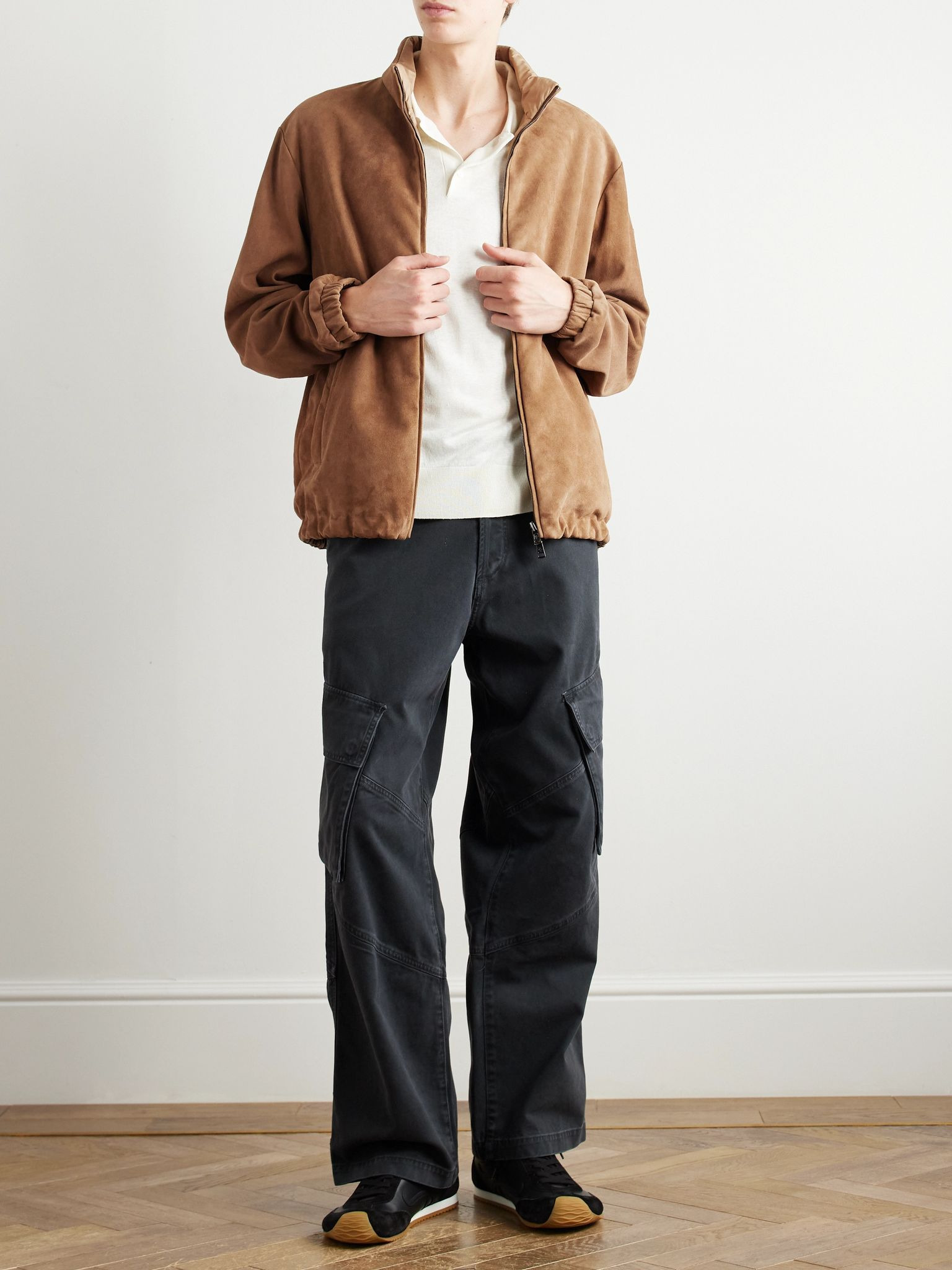 Turbat Logo-Appliquéd Reversible Suede and AirSoft Shell Jacket Camel - 2