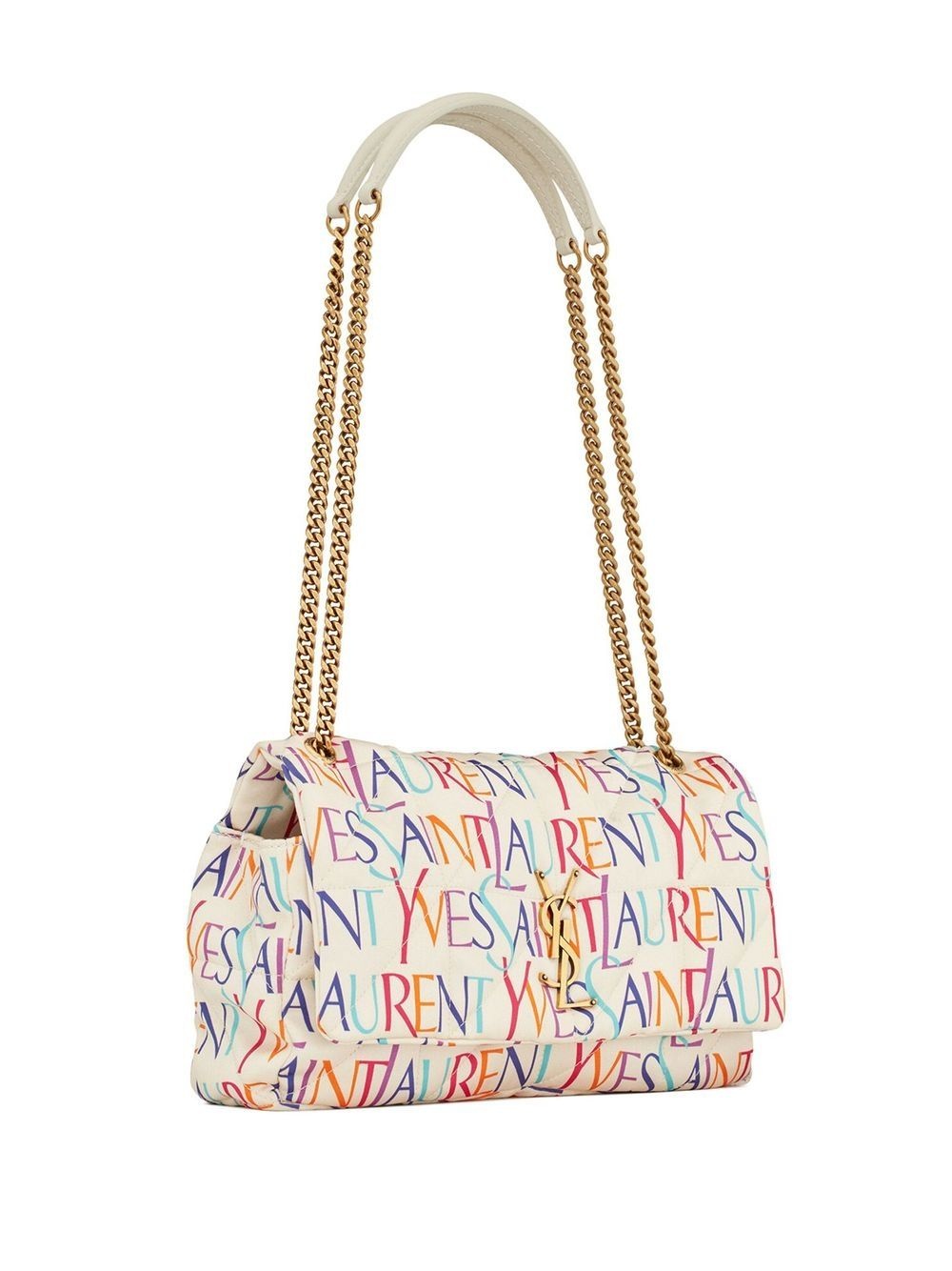 logo-print leather bag - 4