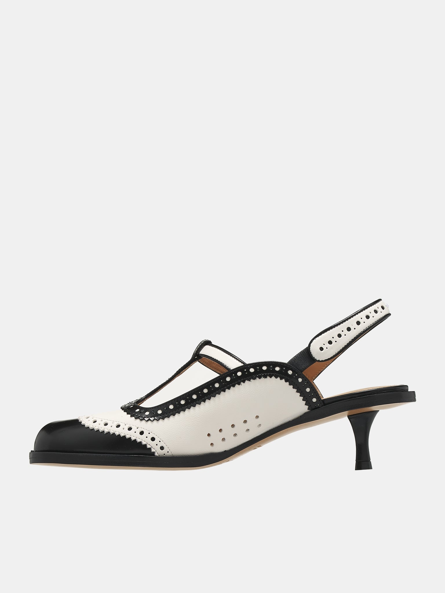 Brogued Leather Slingback Tabis - 3