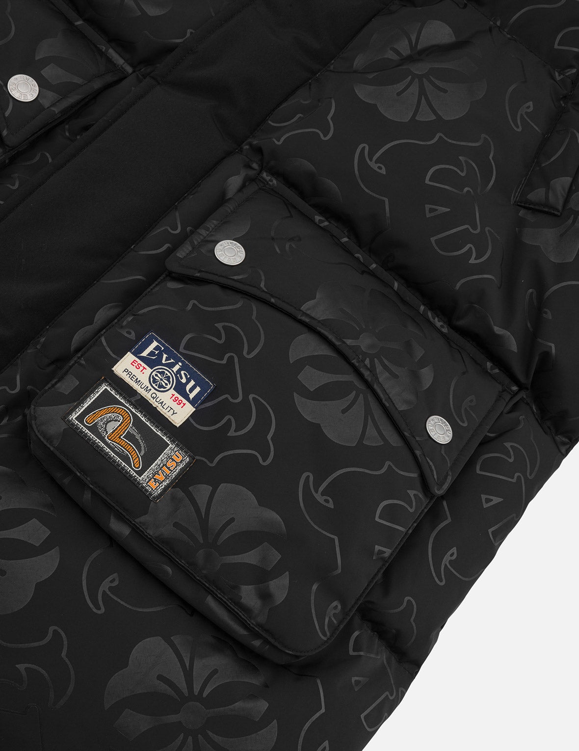 Allover Heat Seal Print and Logo Appliqué Regular Fit Down Coat - 9