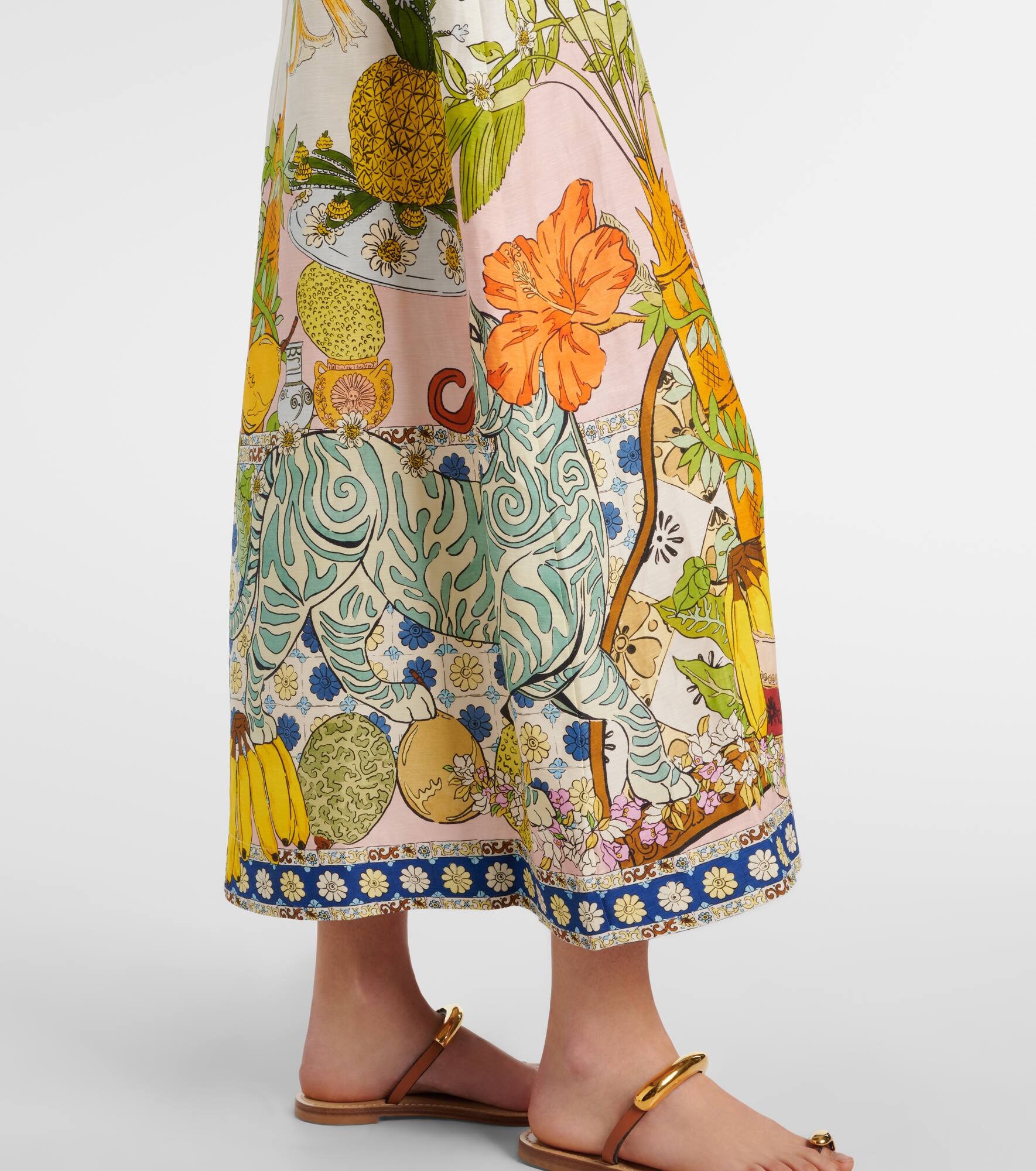 Hazel printed linen-blend maxi dress - 5