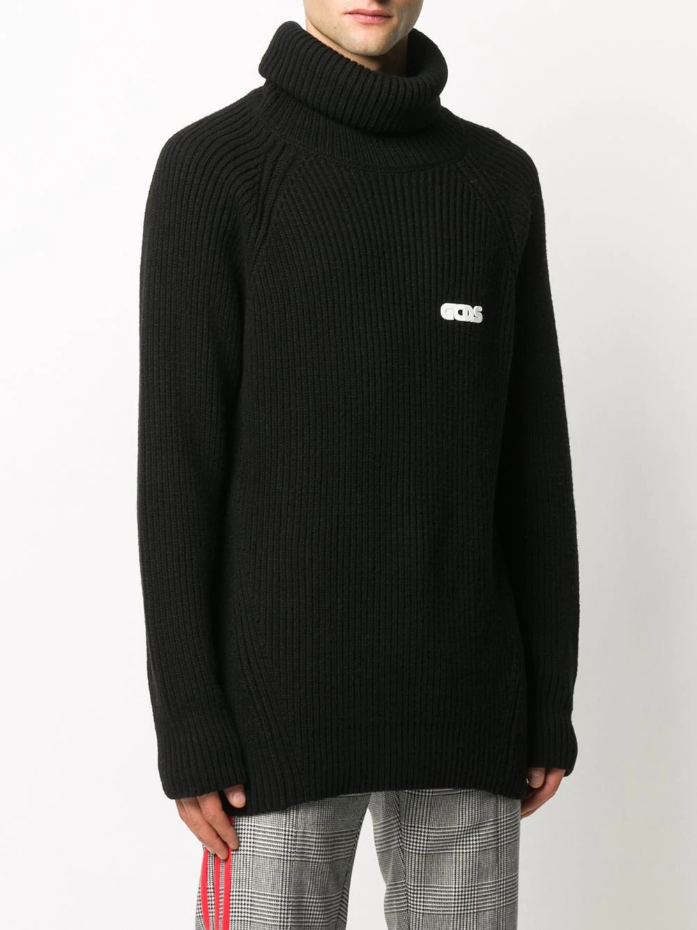 ribbed-knit roll neck jumper - 3