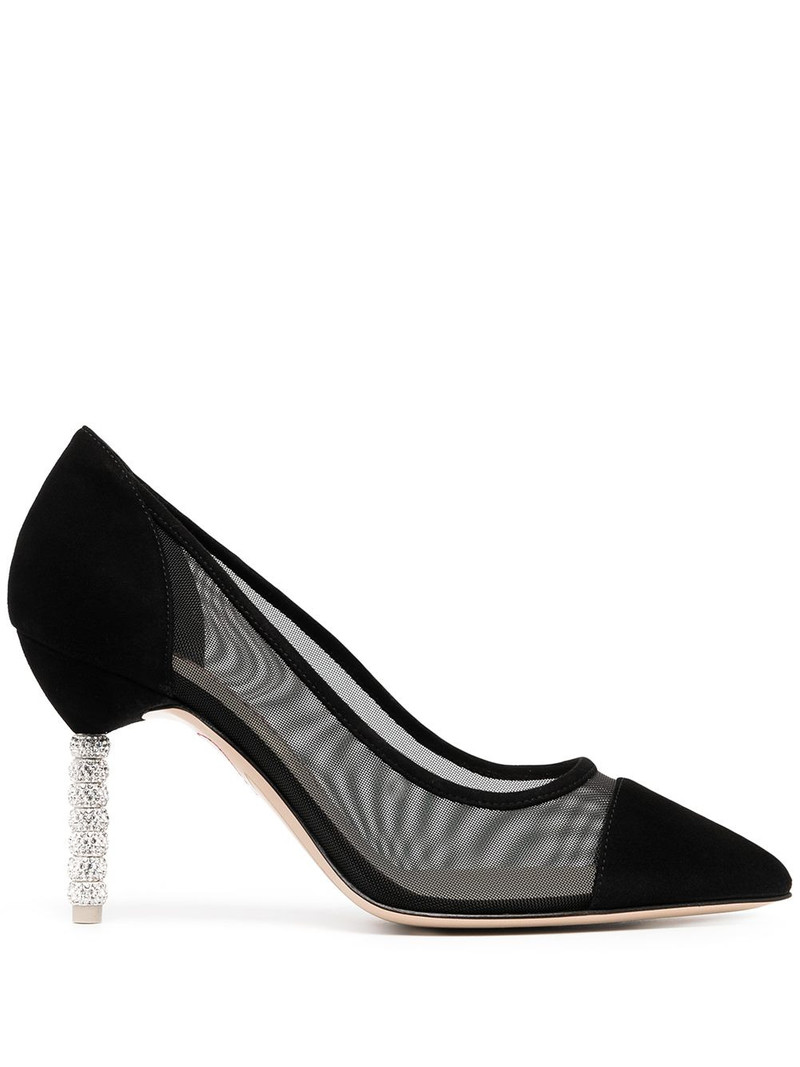 Jasmine crystal-embellished mesh pumps 1