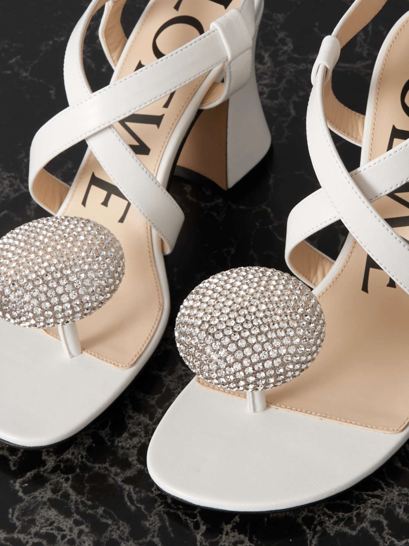 + Paula's Ibiza Calle Pebble crystal-embellished leather sandals - 4