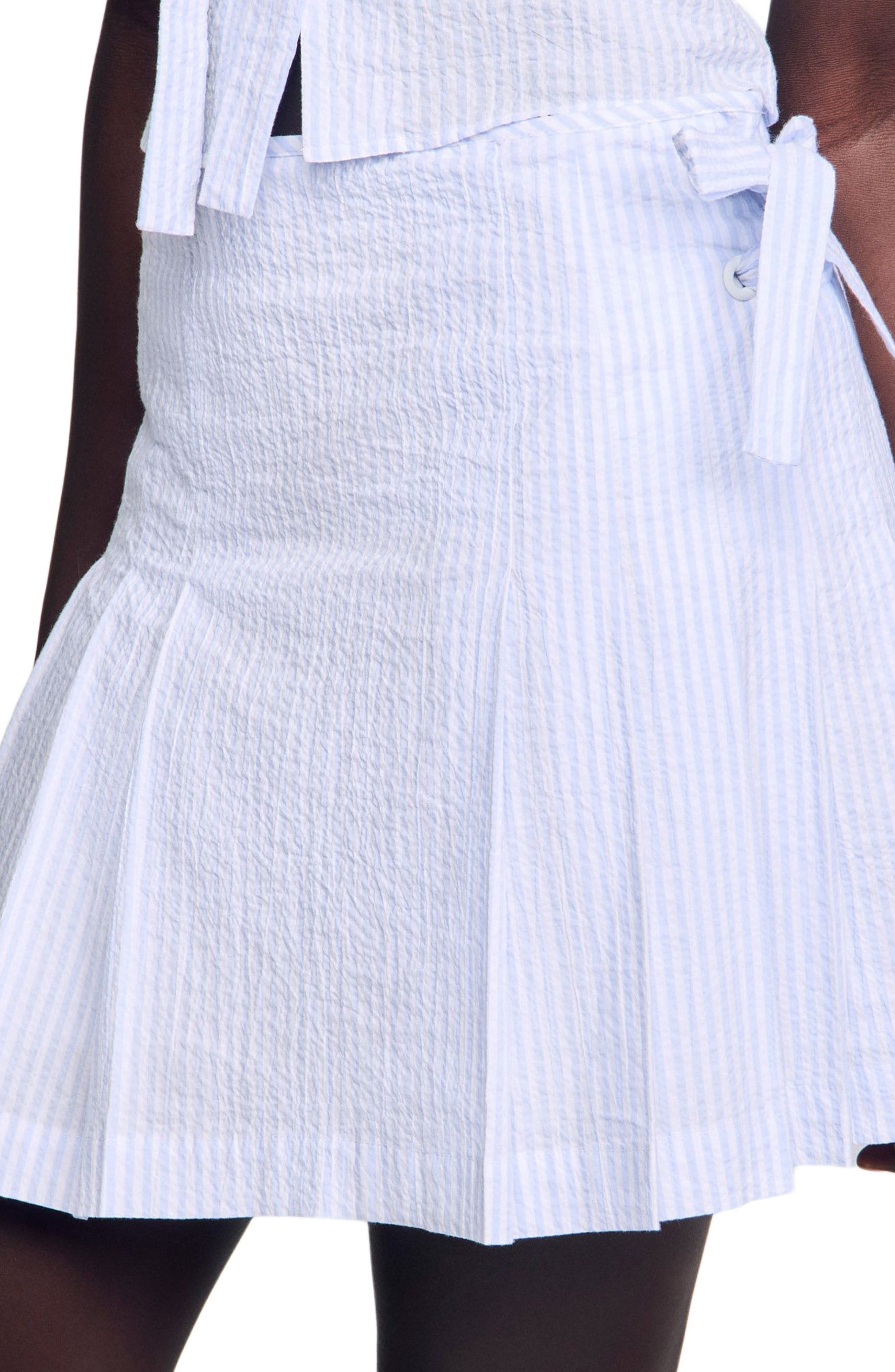 SANDRO Mini striped dress in Ciel /Blanc at Nordstrom - 5