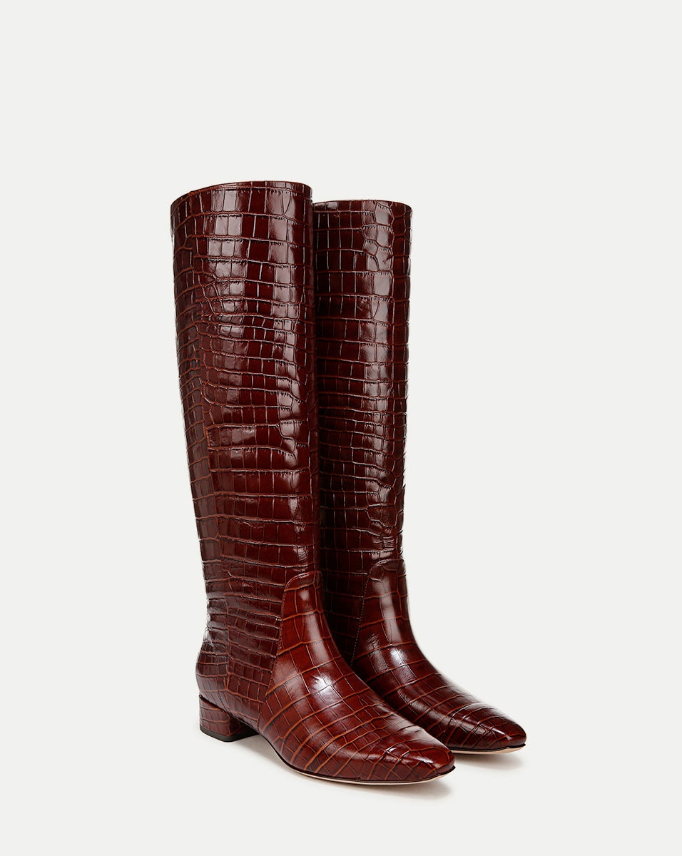 CECILE CROC-EMBOSSED TALL BOOT - 2
