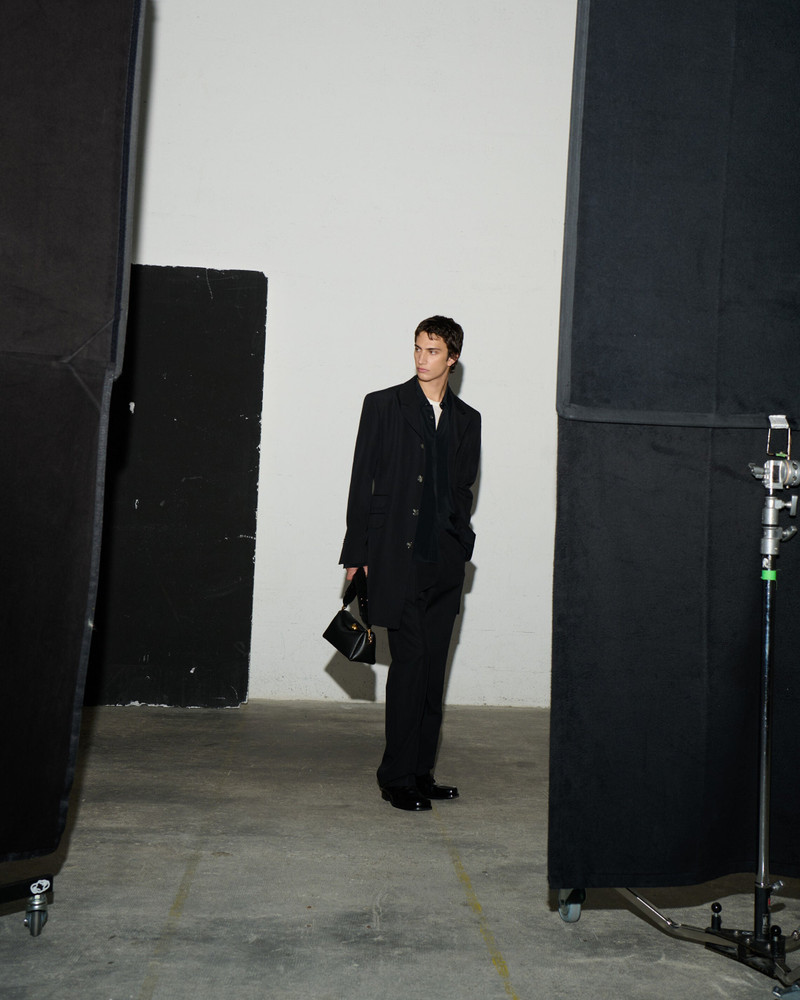BLACK NEW WOOL STRAIGHT SIMPLE BREASTED COAT 7