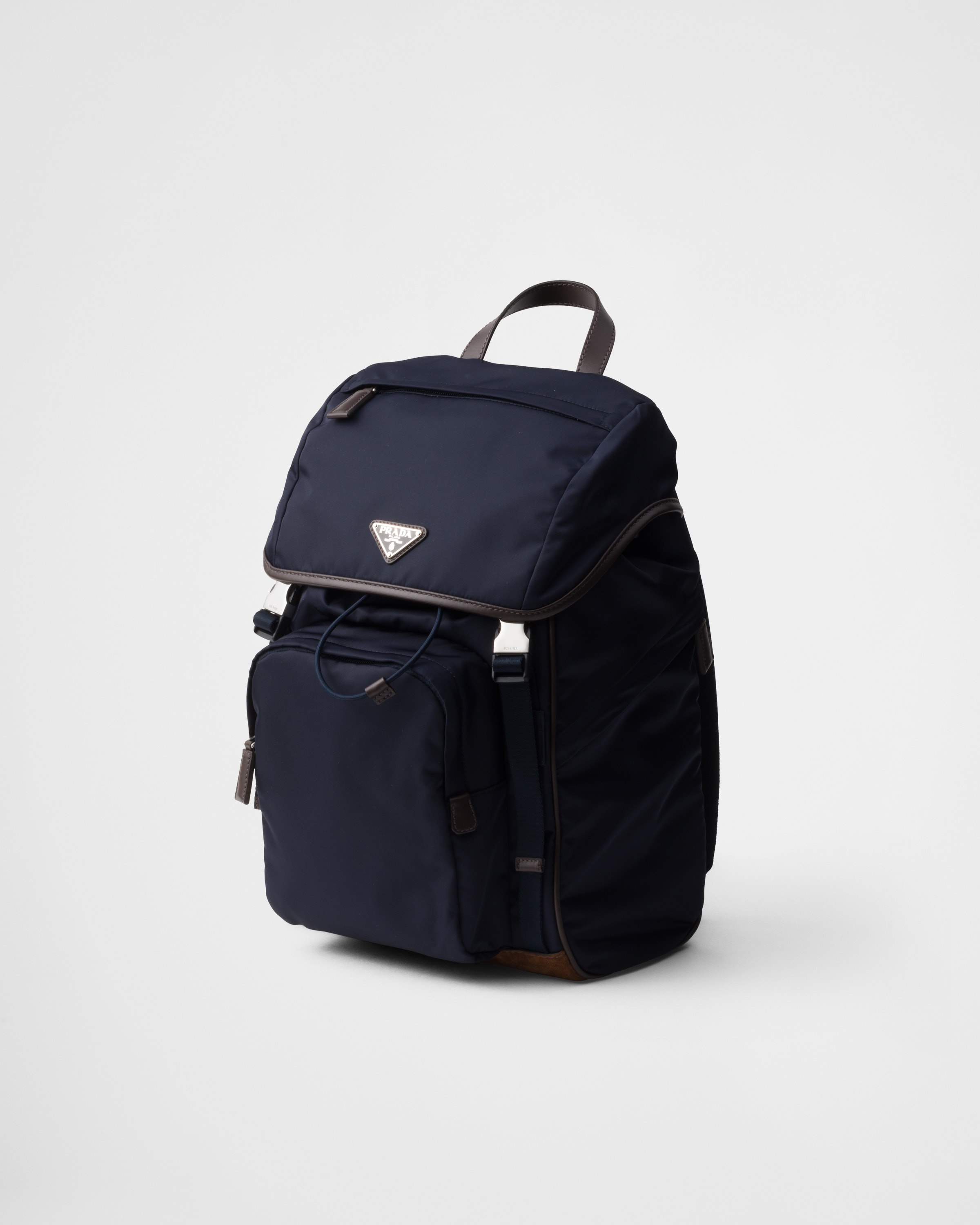 Re-Nylon and leather backpack - 3