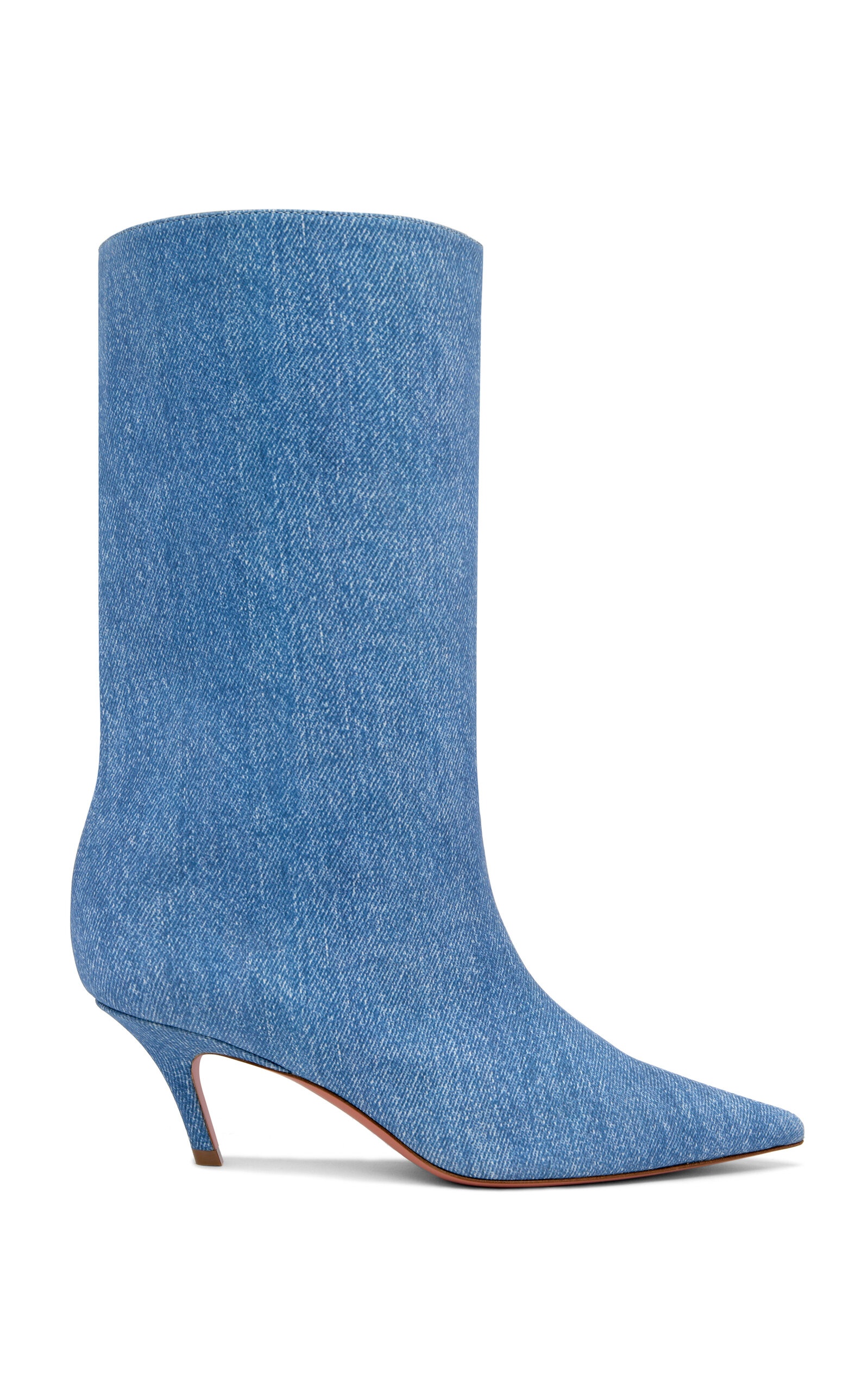 Fiona Denim-Printed Suede Boots blue - 1