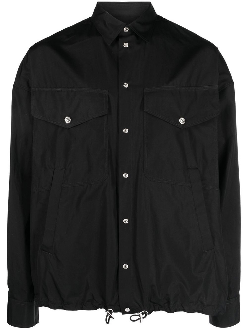 logo-print button-up shirt 1