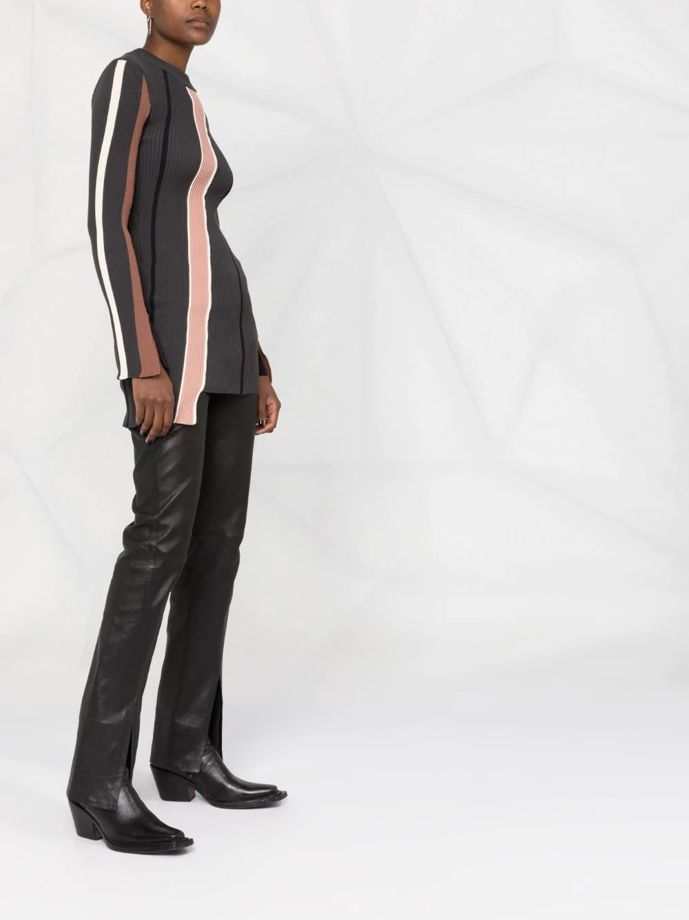 ribbed striped jumper - 4