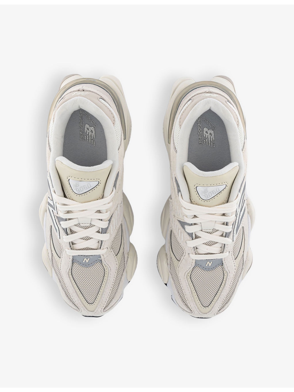 9060 brand-patch leather and mesh low-top trainers - 2