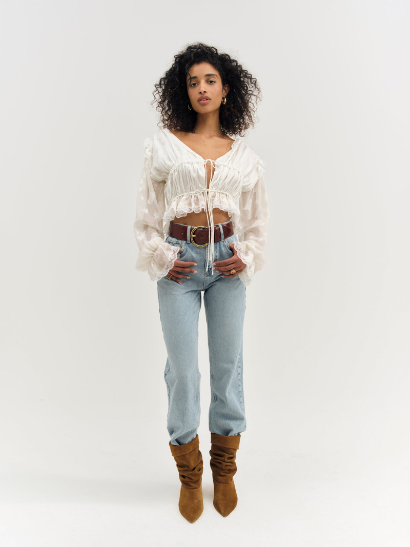 For Love & Lemons Jeanne Jacquard Top outlook