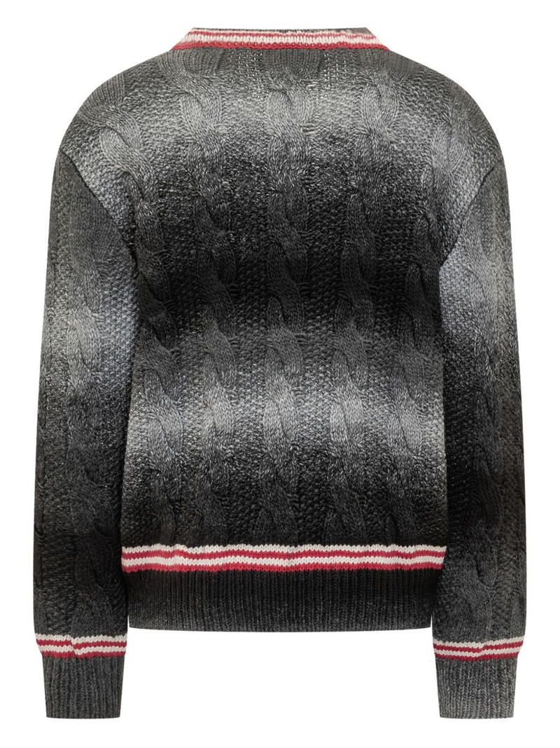 GCDS Kittho cable-knit V-neck sweater outlook