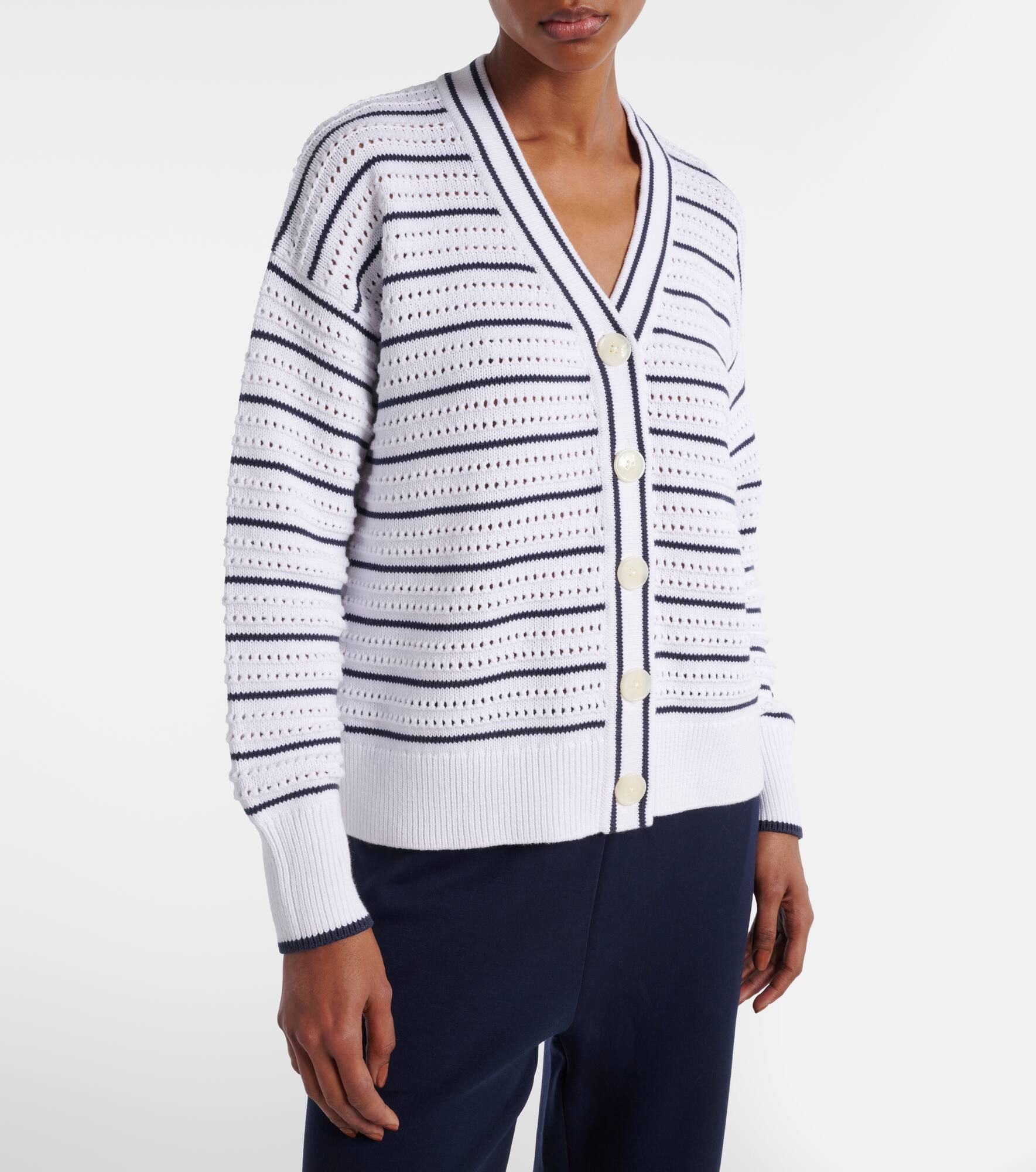 Antonia striped cotton cardigan - 5