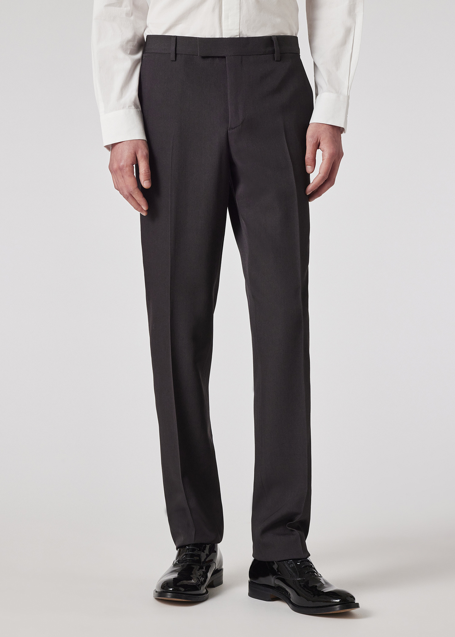 Straight-Fit Charcoal Wool Trousers - 3
