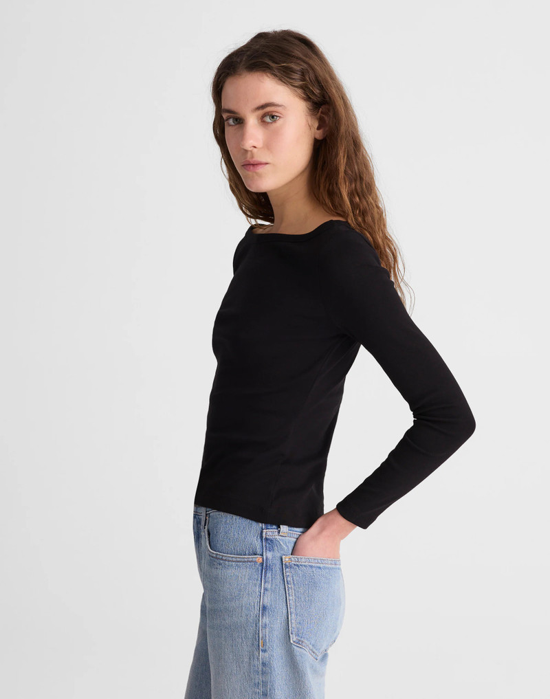 The '90s Boatneck Tee in Compact Cotton 4