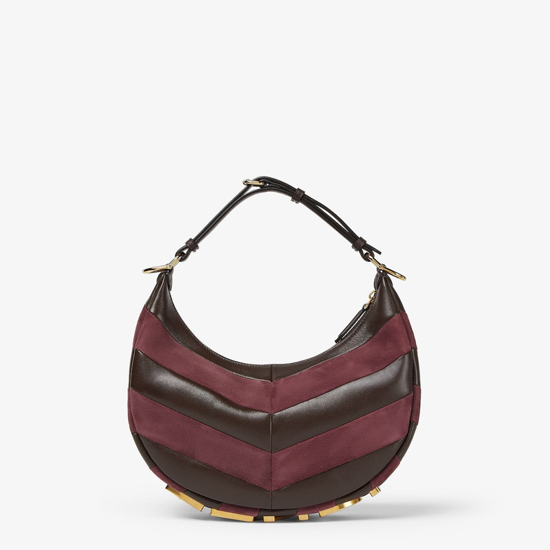 Fendigraphy Small Leather and suede bag with two-tone inlay 3