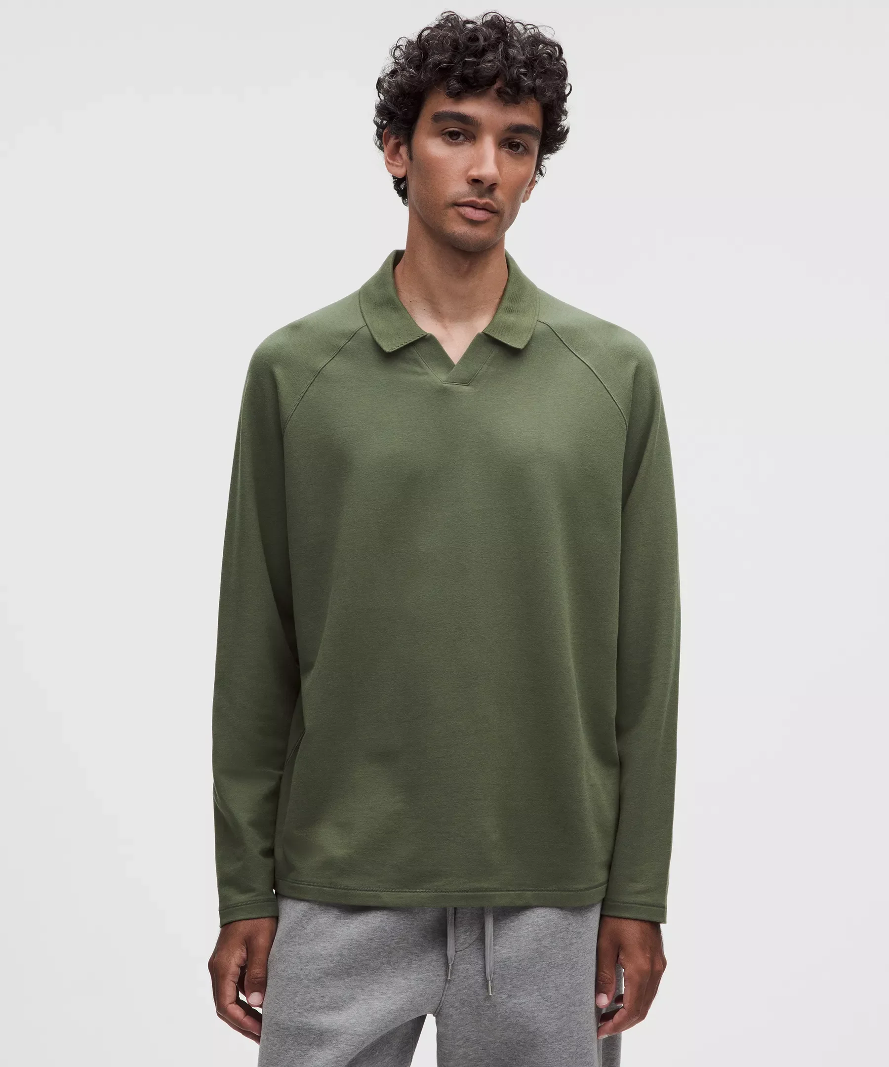 Buttery Loopback Collared Long-Sleeve Shirt - 1