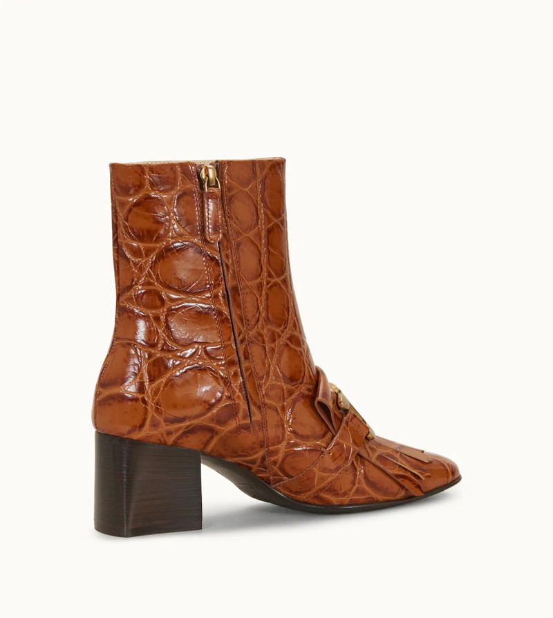 KATE ANKLE BOOTS IN LEATHER - ORANGE 6