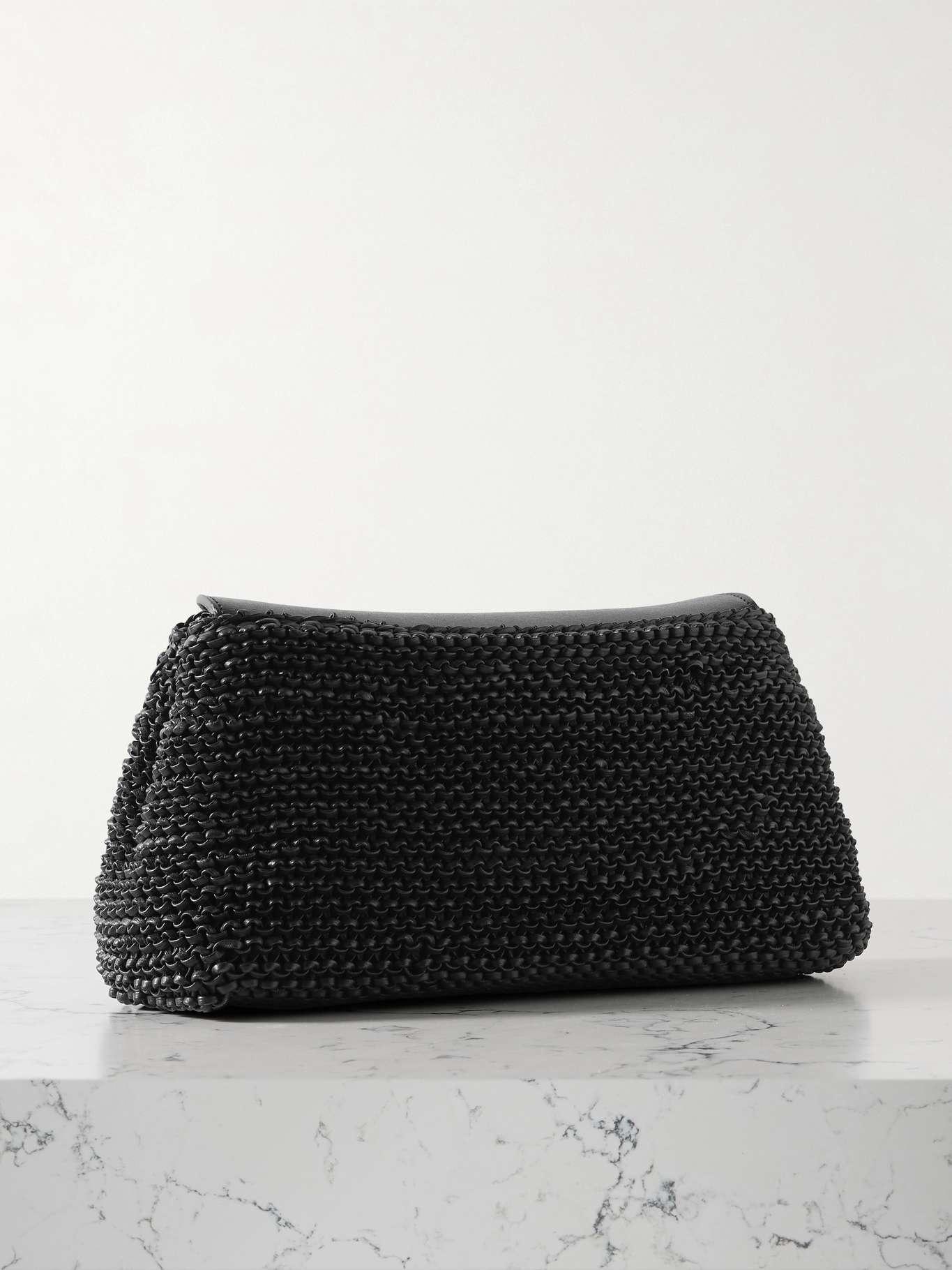 T-Lock woven leather clutch Black - 3