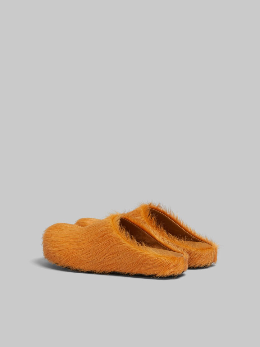 ORANGE LONG-HAIR CALFSKIN FUSSBETT SABOT - 3