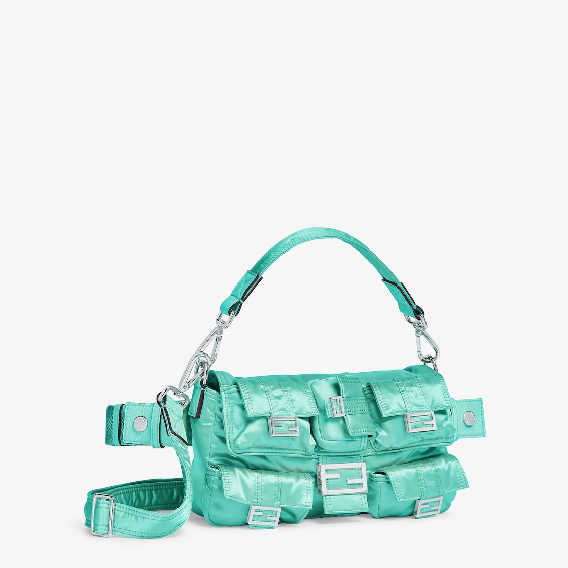 Turquoise nylon bag - 1