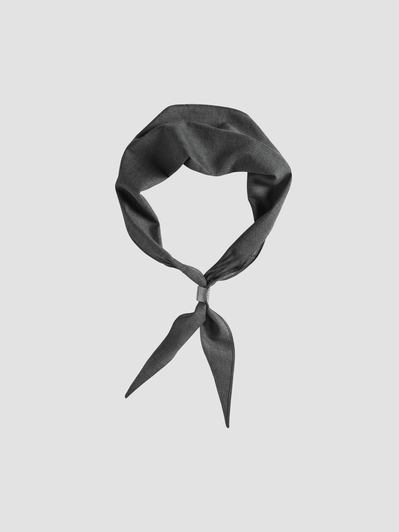 Women's Virgin Wool Organza Necktie with Monili - Dark Grey 1