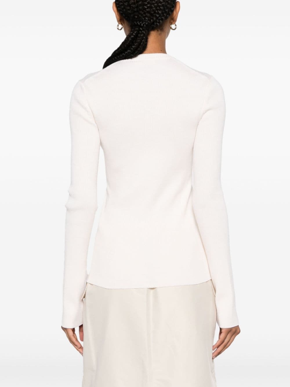 logo-patch ribbed-knit top - 4