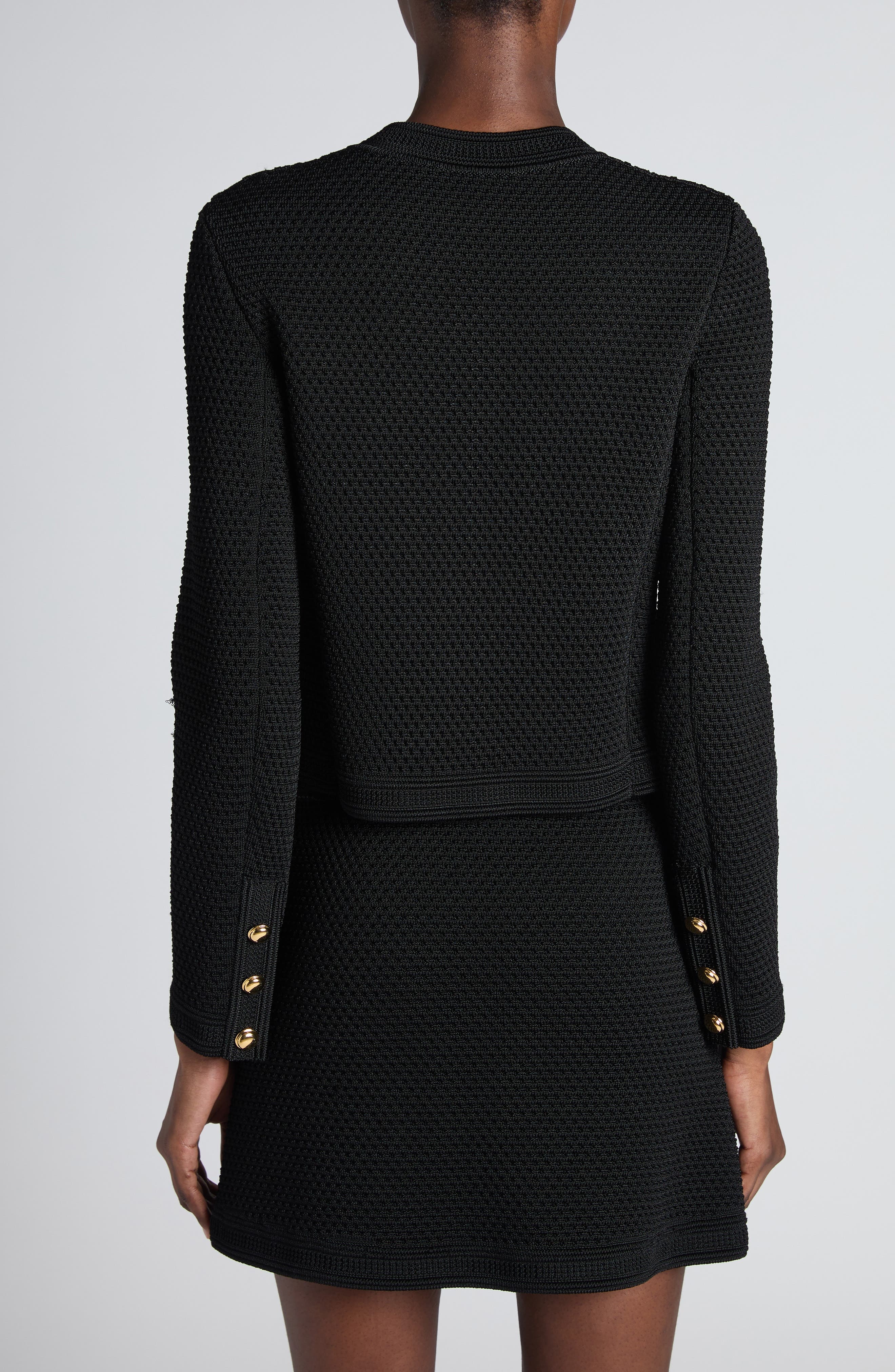 TOM FORD Compact Knit Crop Jacket in Black at Nordstrom - 3