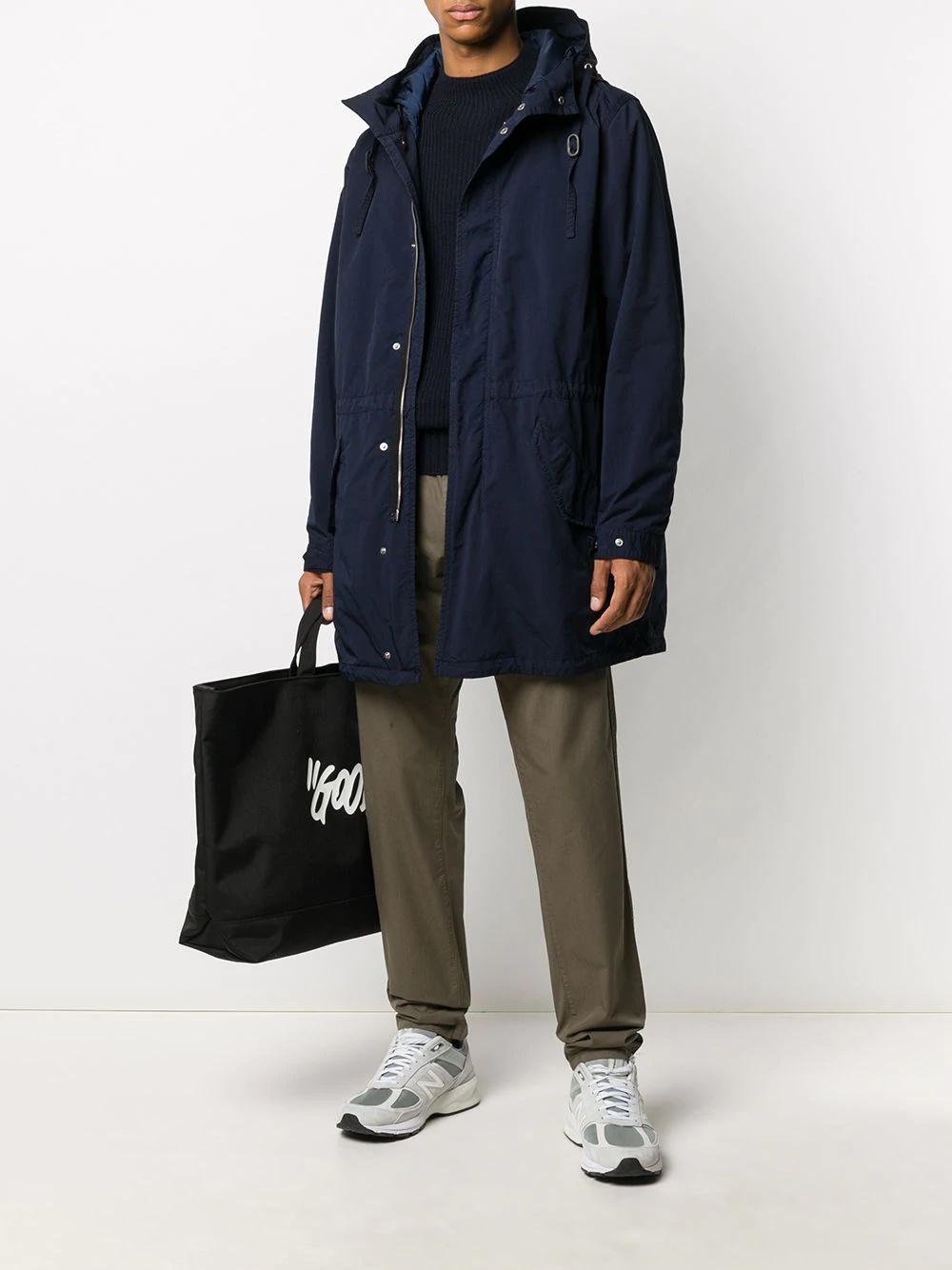 hooded mid-length parka - 2