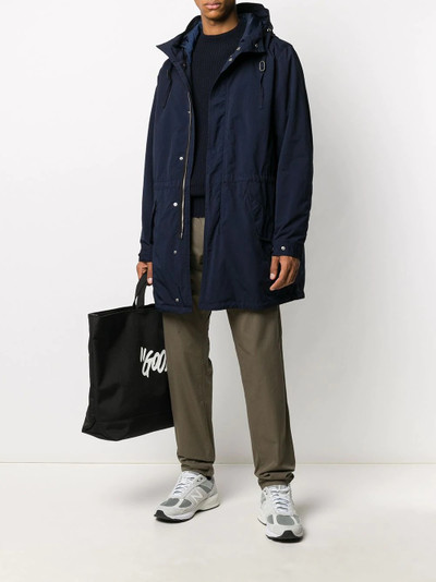 Aspesi hooded mid-length parka outlook