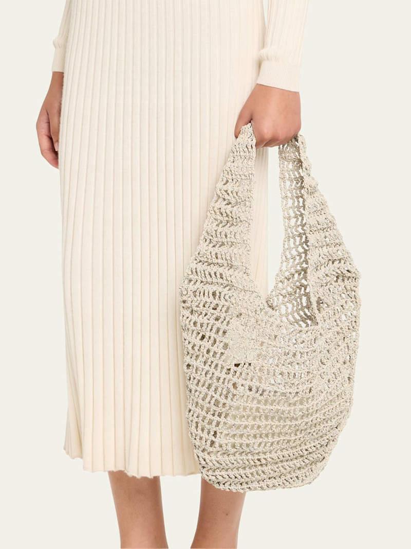 Maeden Crochet Market Shoulder Bag in Nappa Leather outlook