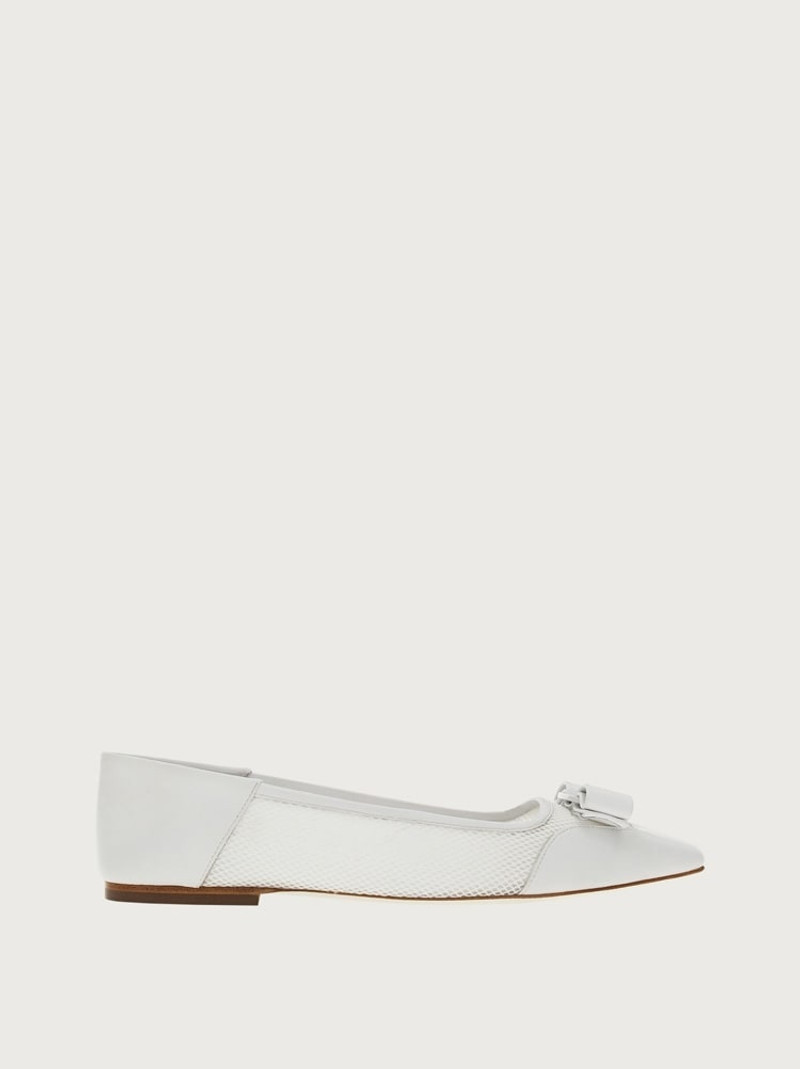 BI-MATERIAL BALLET FLATS WITH VARA BOW 1