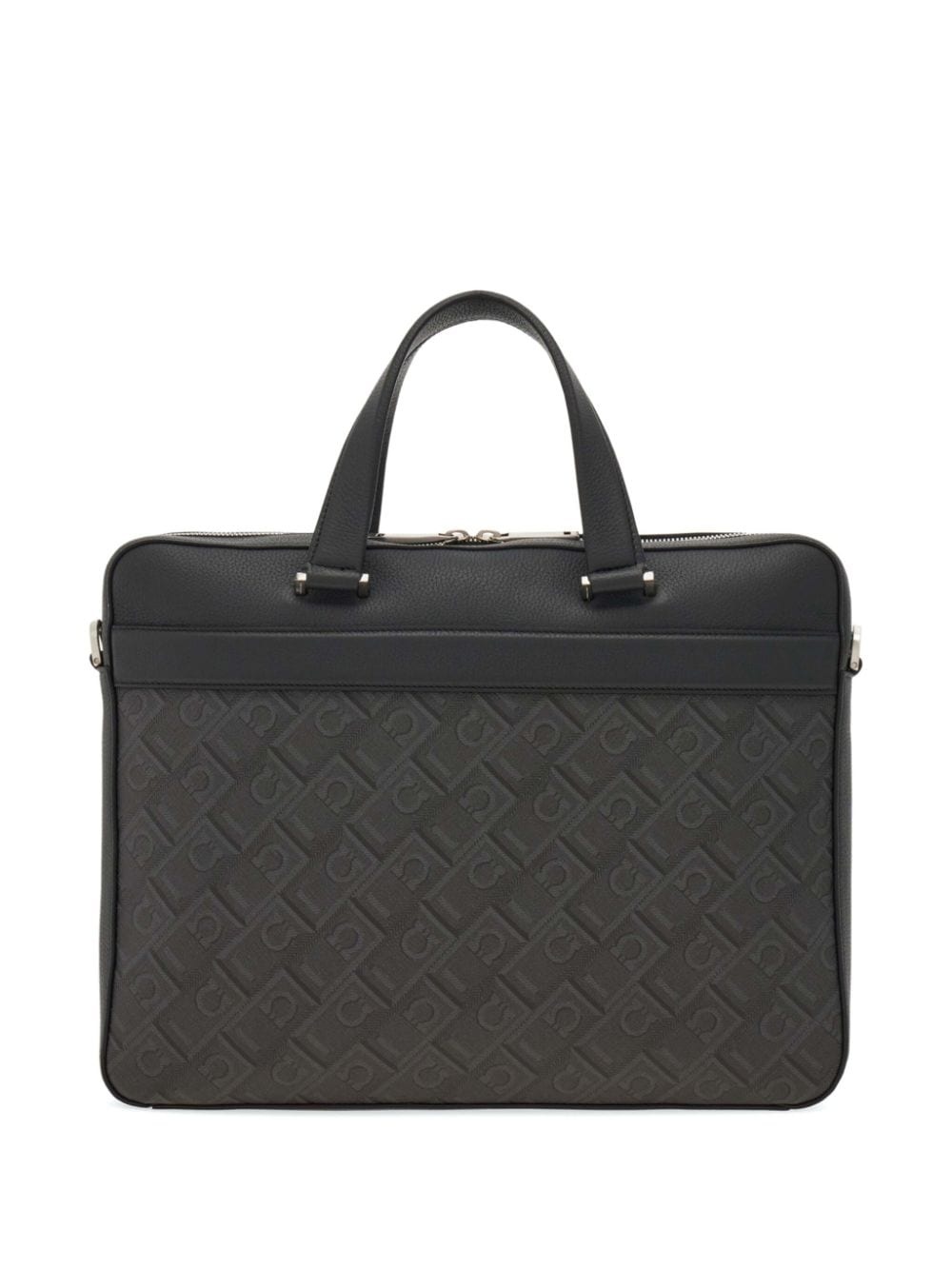 logo-stamp leather briefcase - 4