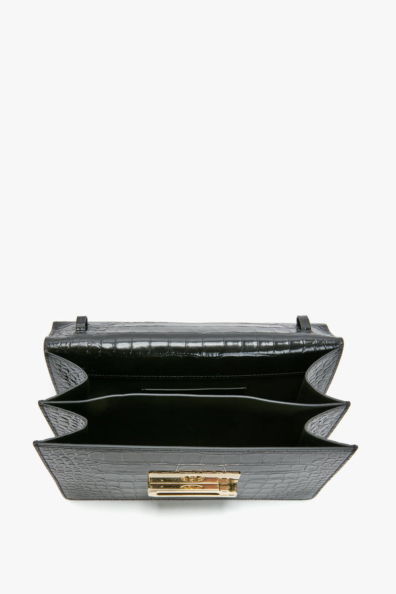Victoria Beckham Dorian Bag In Embossed Black Leather outlook