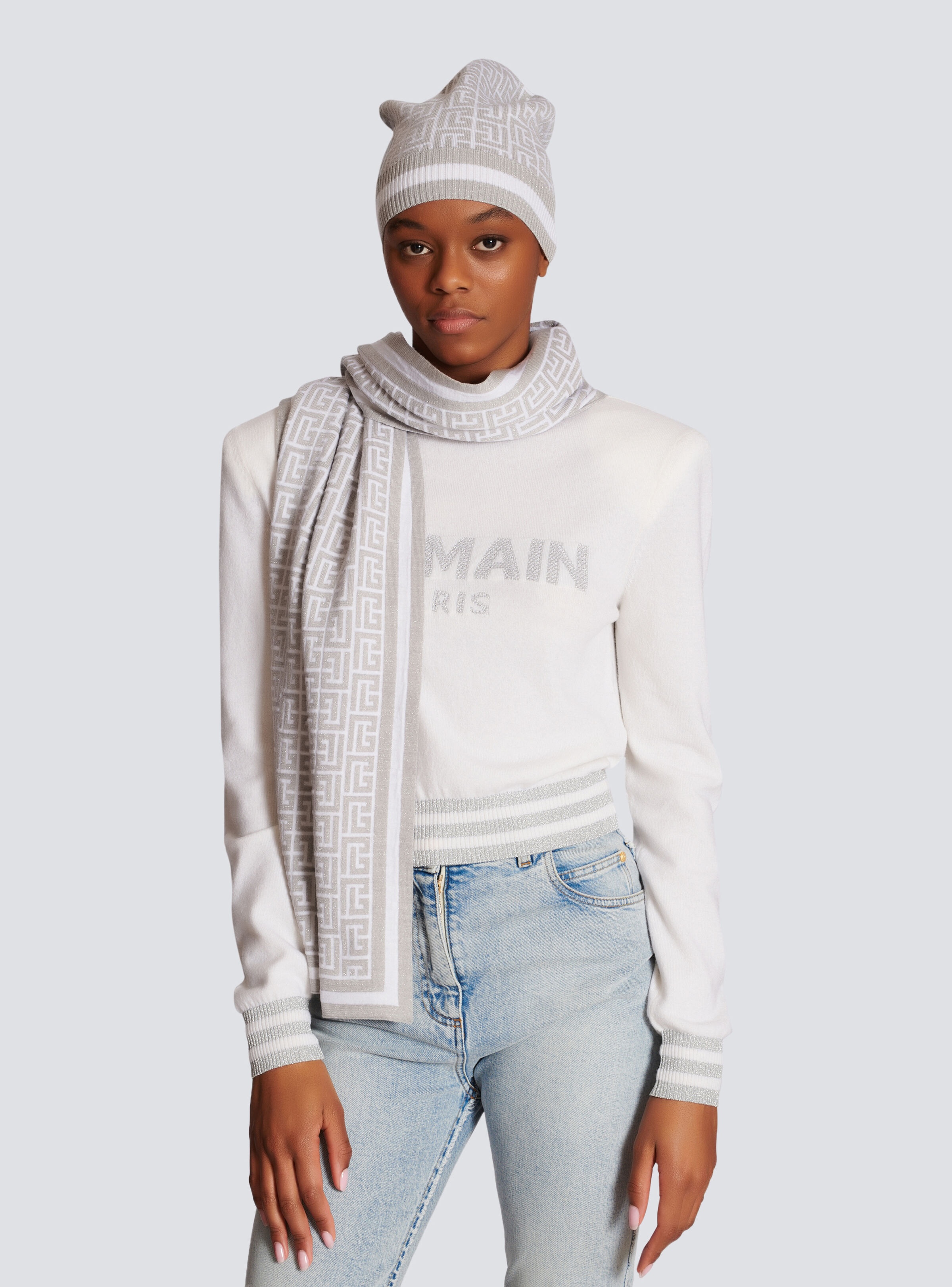 Wool hat with Balmain monogram - 2