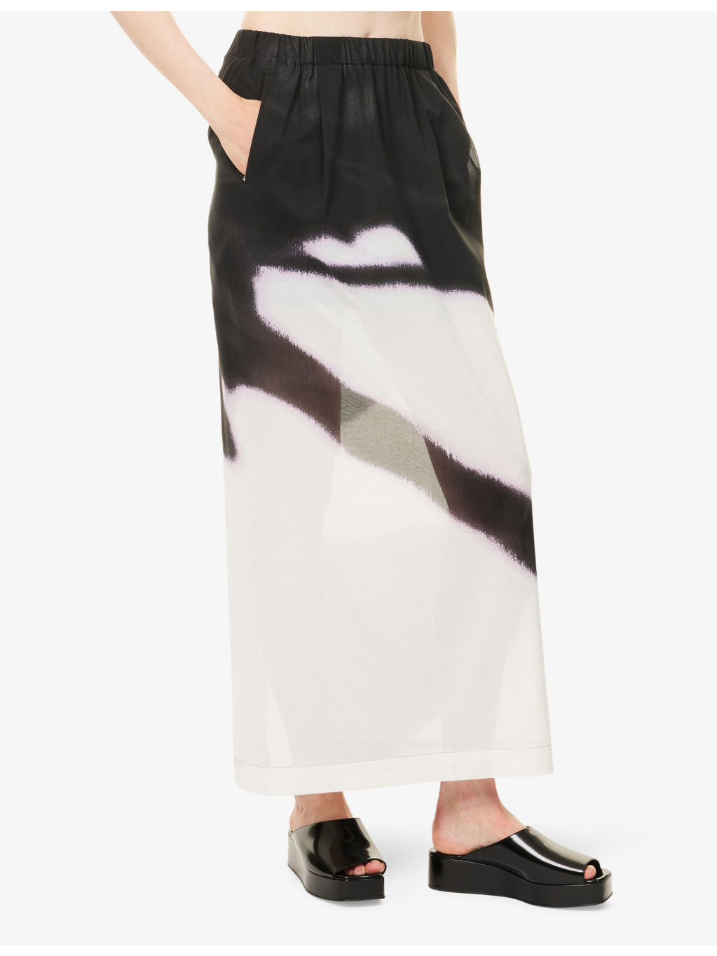 Shadow Study Split-Back Cotton-Poplin Midi Skirt - 3