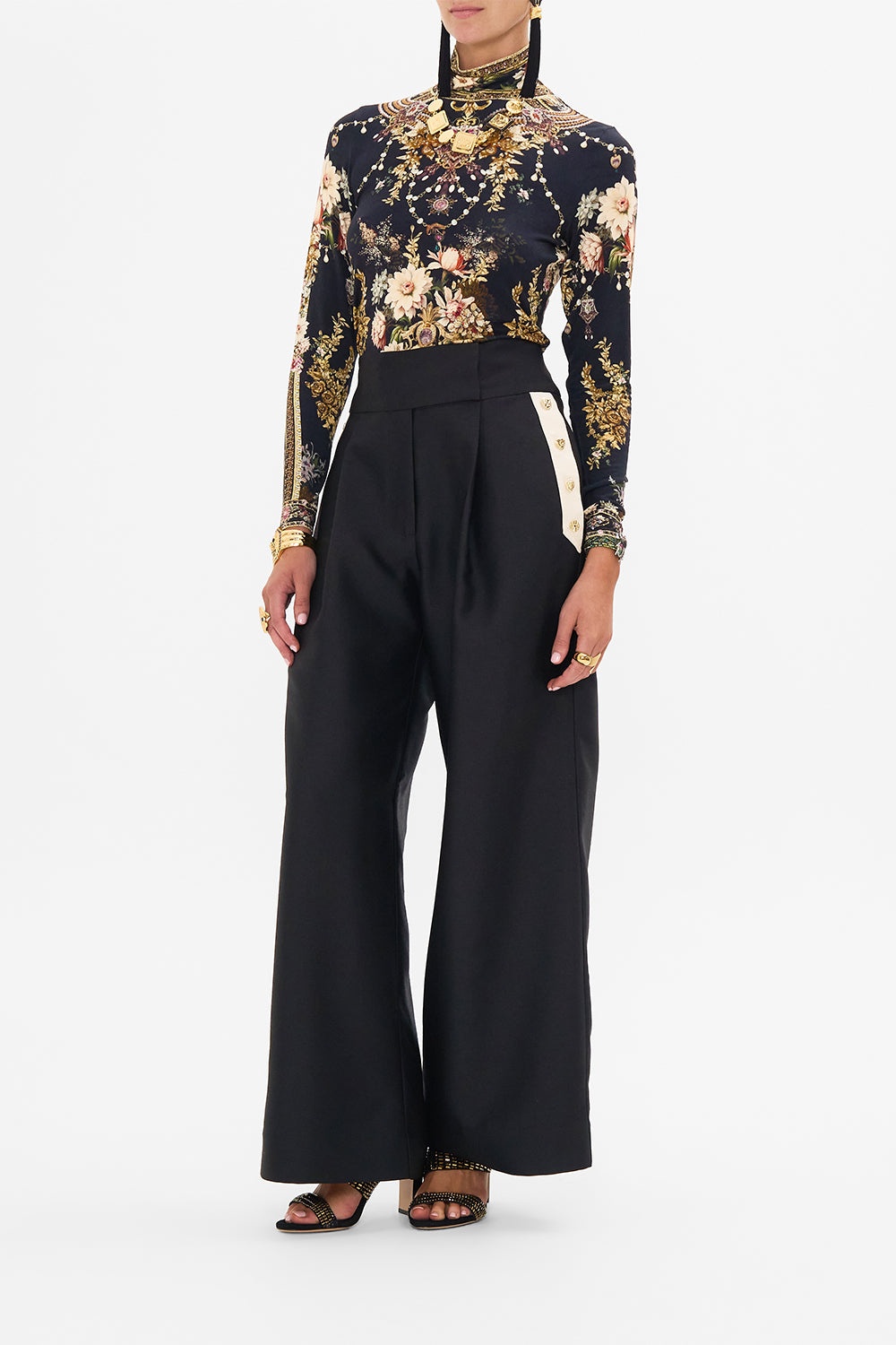WIDE LEG PANT WITH BUTTONS - 4
