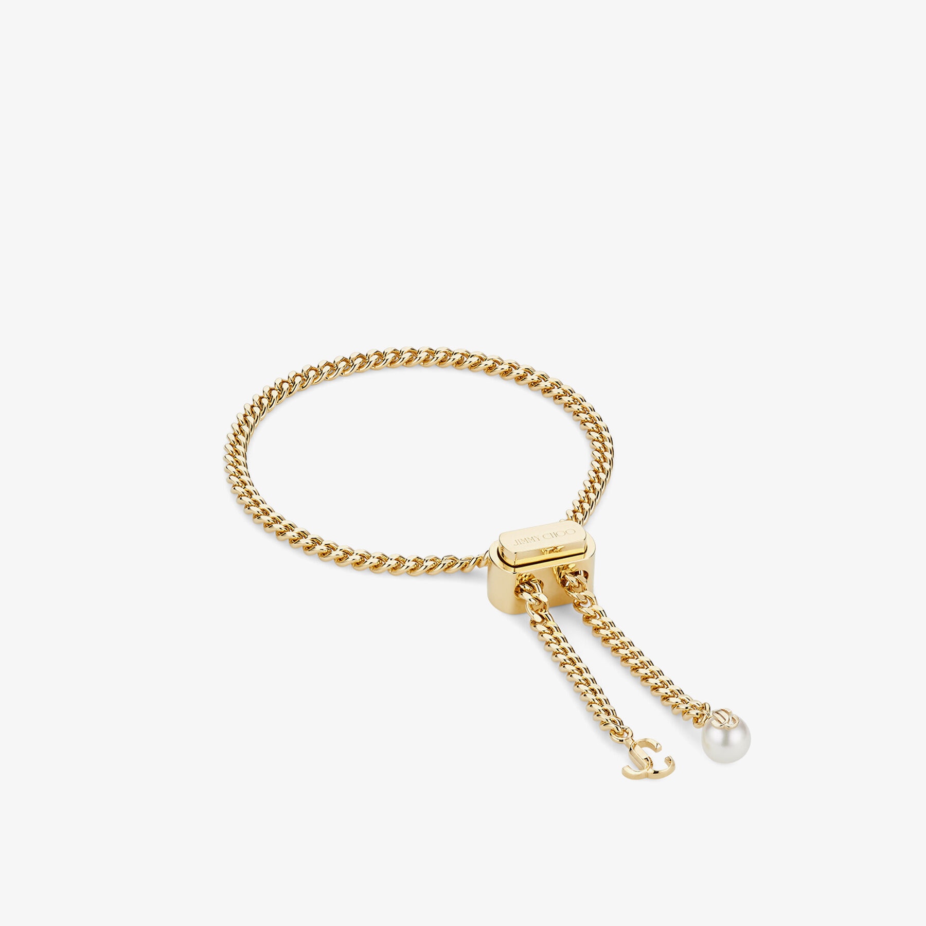 JIMMY CHOO Bon Bon Bracelet Gold-Finish Metal Bracelet with