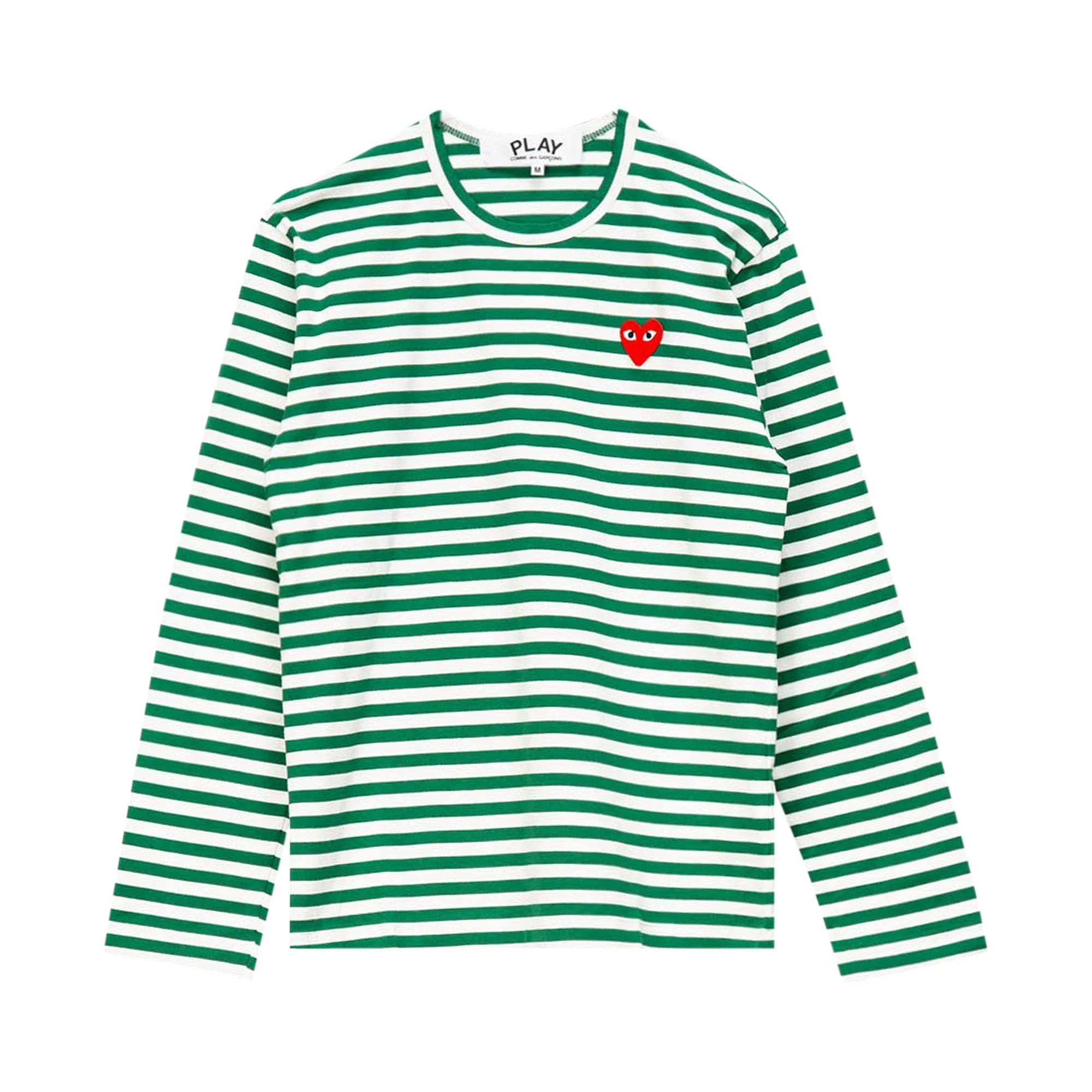Comme des Garçons PLAY Striped T-Shirt 'Green/White' - 1
